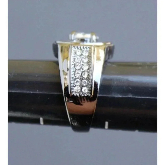 Vintage Art Nouveau Gaudy Victorian Cocktail Gemstone Ring Sz 6.5 - Picture 4 of 5